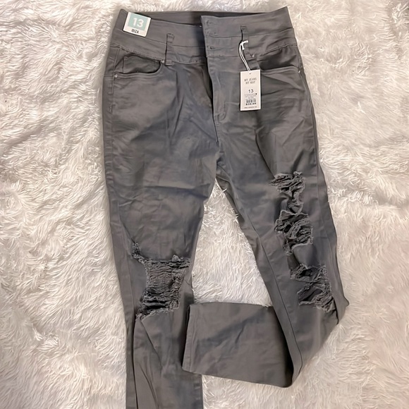 Urban Planet Grey Ultra High Rise Push Up Stressed Pants - Picture 1 of 5